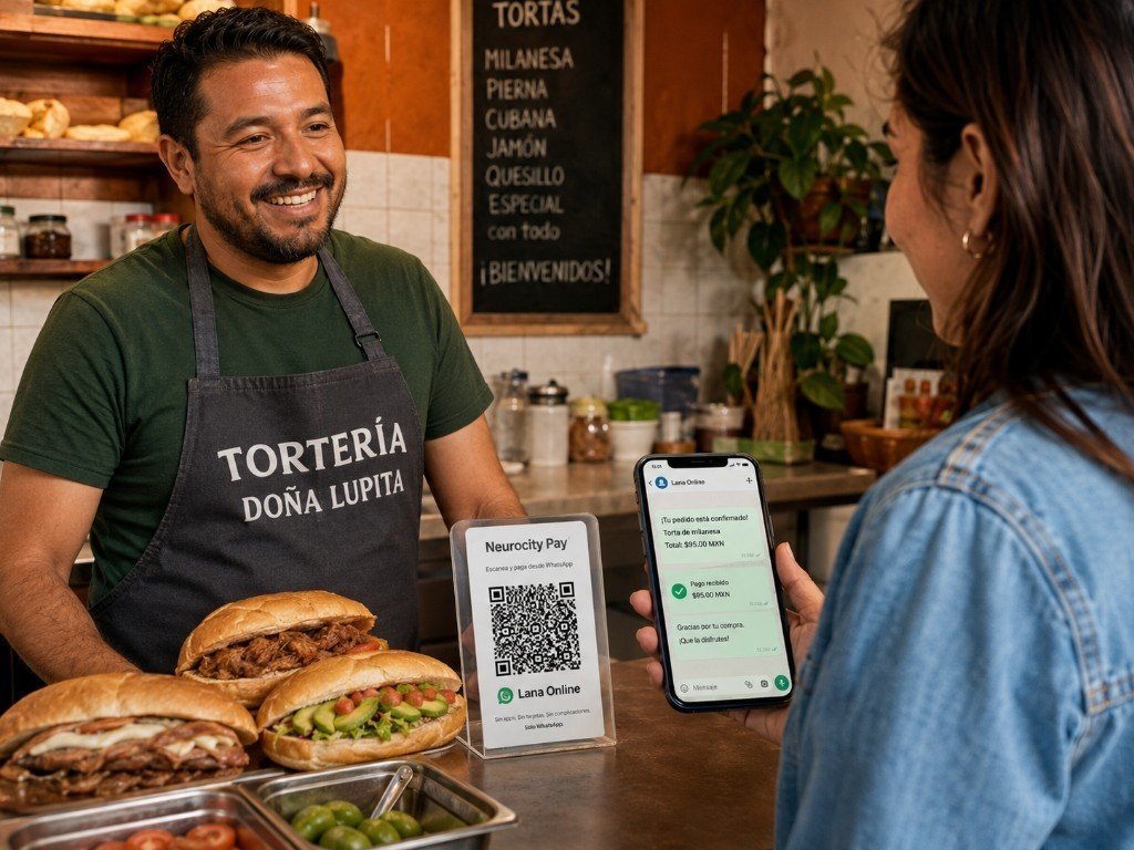 Tortería Doña Lupita: cliente paga por WhatsApp con Lana Online