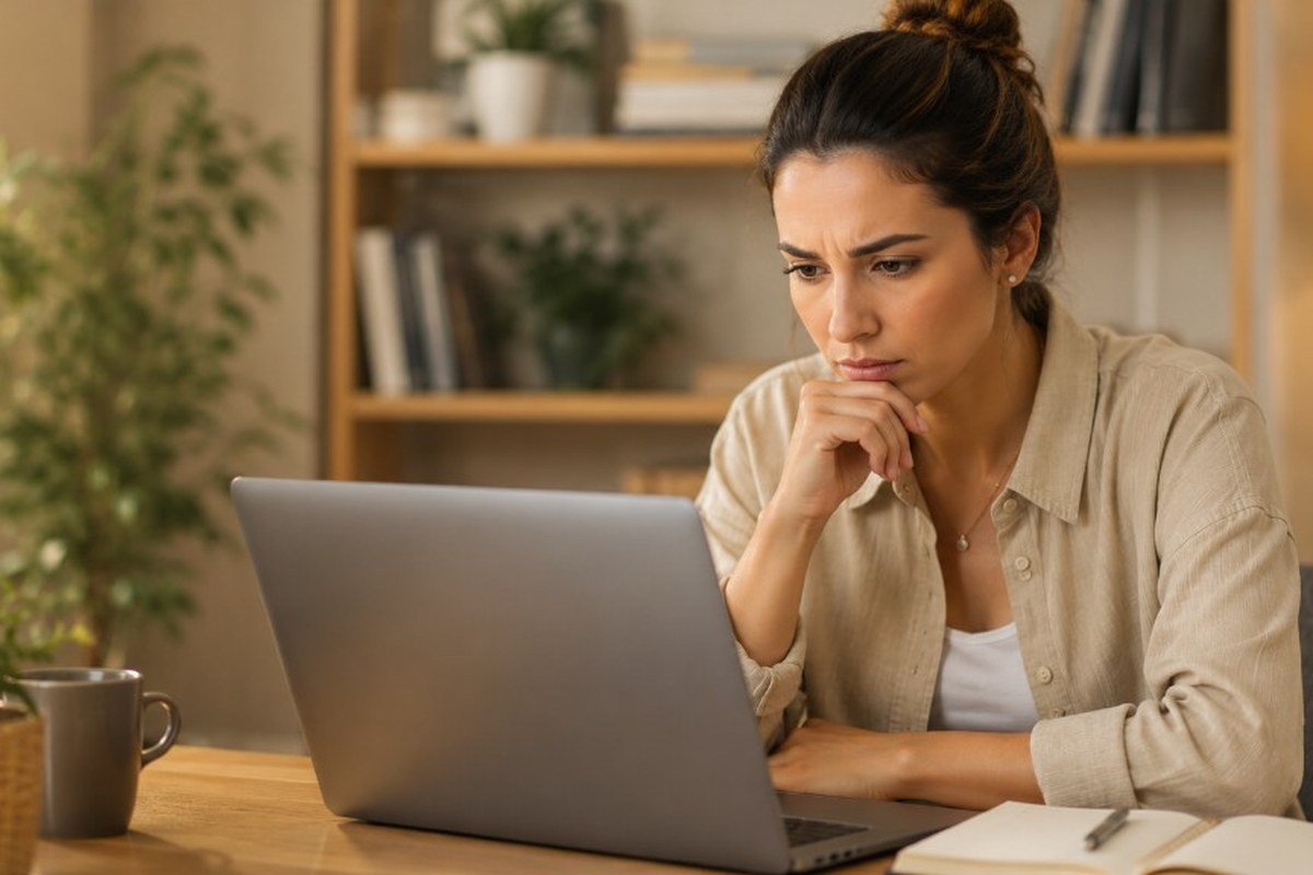 Persona revisando ajustes de privacidad en su computadora